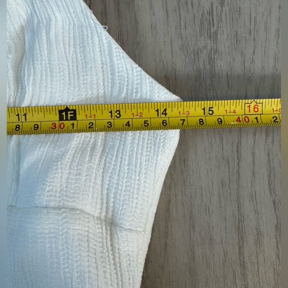 Selfie Leslie Whote Sz S Spaghetti strap fitted midi dress cinch sides - Picture 3 of 7